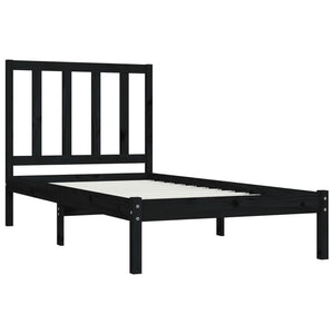 vidaXL Solid Pine Bed Black 100x200 cm