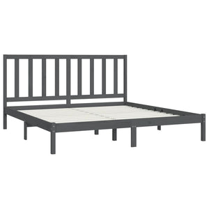 vidaXL Solid Wood Bed Grey Pine 200x200 cm