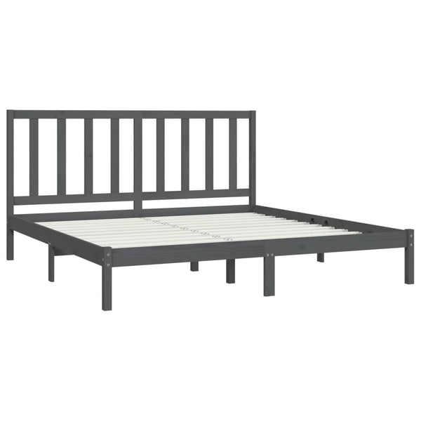 vidaXL Solid Wood Bed Grey Pine 200x200 cm