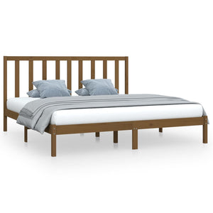 vidaXL Solid Wood Bed Honey Brown Pine 200x200 cm