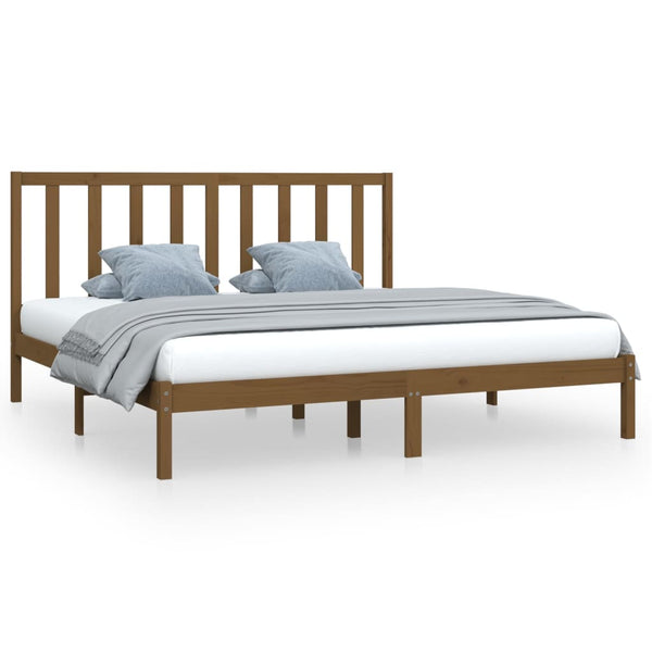 vidaXL Solid Wood Bed Honey Brown Pine 200x200 cm