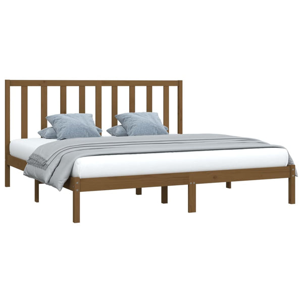 vidaXL Solid Wood Bed Honey Brown Pine 200x200 cm