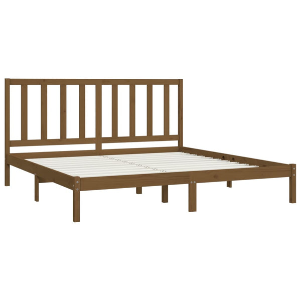 vidaXL Solid Wood Bed Honey Brown Pine 200x200 cm