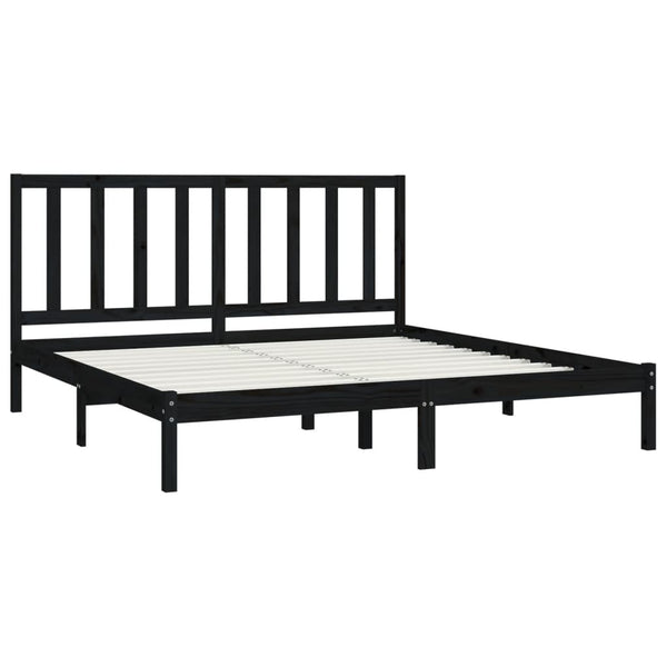 vidaXL Solid Wood Bed Black Pine 200x200 cm