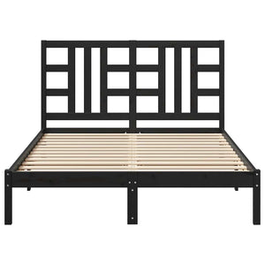Massivholzbett Schwarz 140x190 cm