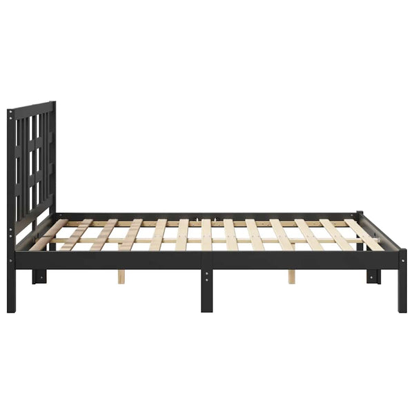 Massivholzbett Schwarz 140x190 cm
