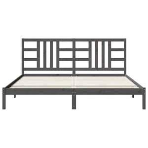 Massivholzbett Grau 200x200 cm