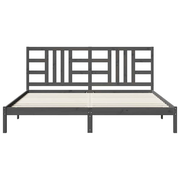 Massivholzbett Grau 200x200 cm