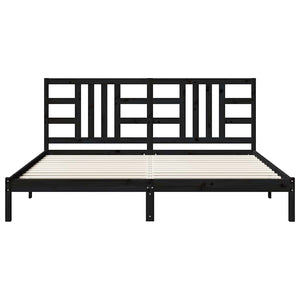 Massivholzbett Schwarz 200x200 cm