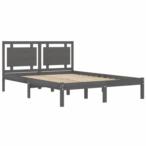 vidaXL Solid Wood Bed Grey 200x200 cm