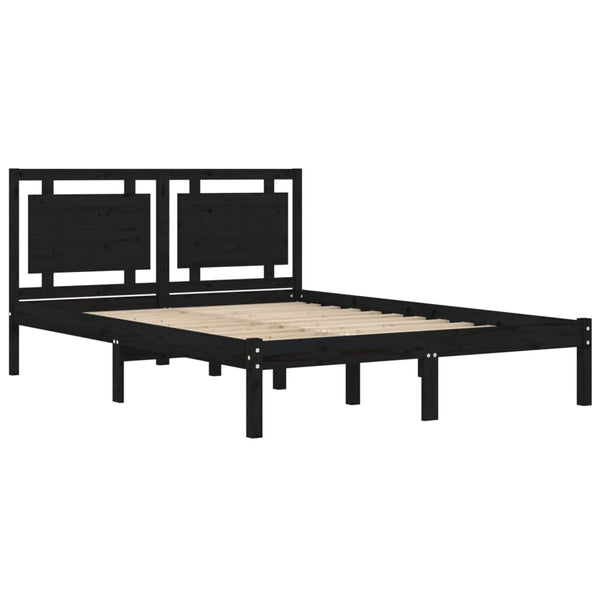 vidaXL Solid Wood Bed Black 200x200 cm