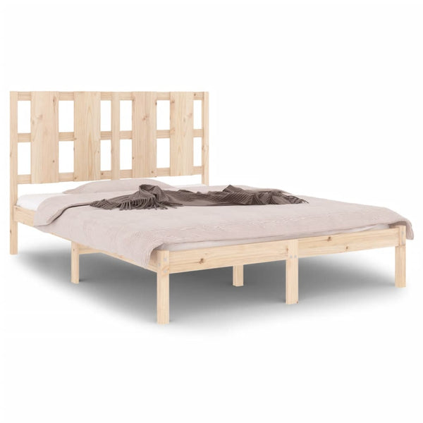 vidaXL Solid Wood Bed 135x190 cm