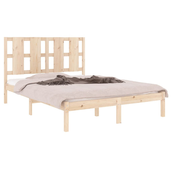 vidaXL Solid Wood Bed 135x190 cm