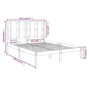 vidaXL Solid Wood Bed Black Pine 140x190 cm