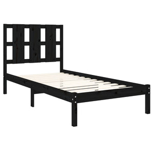 vidaXL Solid Pine Bed Black 100x200 cm