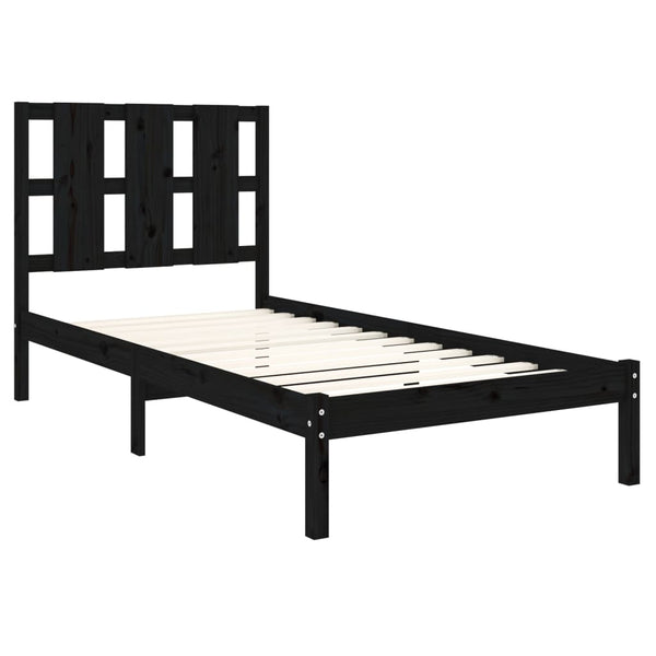 vidaXL Solid Pine Bed Black 100x200 cm
