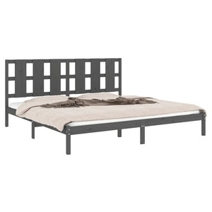 vidaXL Solid Wood Bed Grey Pine 200x200 cm