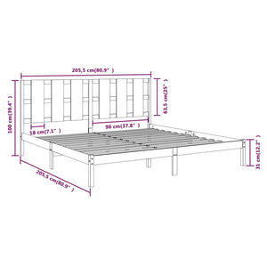 vidaXL Solid Wood Bed Grey Pine 200x200 cm