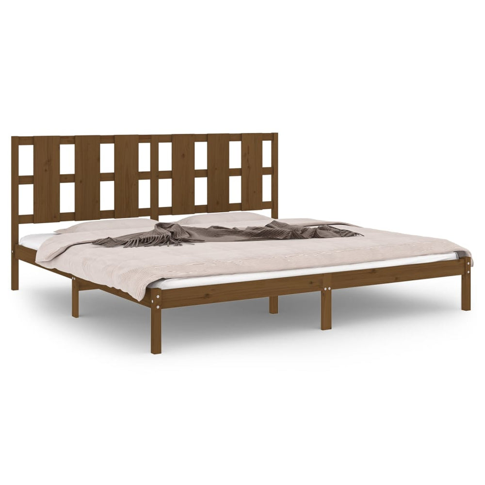 vidaXL Solid Wood Bed Honey Brown Pine 200x200 cm