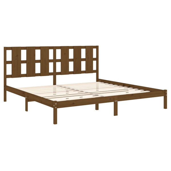 vidaXL Solid Wood Bed Honey Brown Pine 200x200 cm