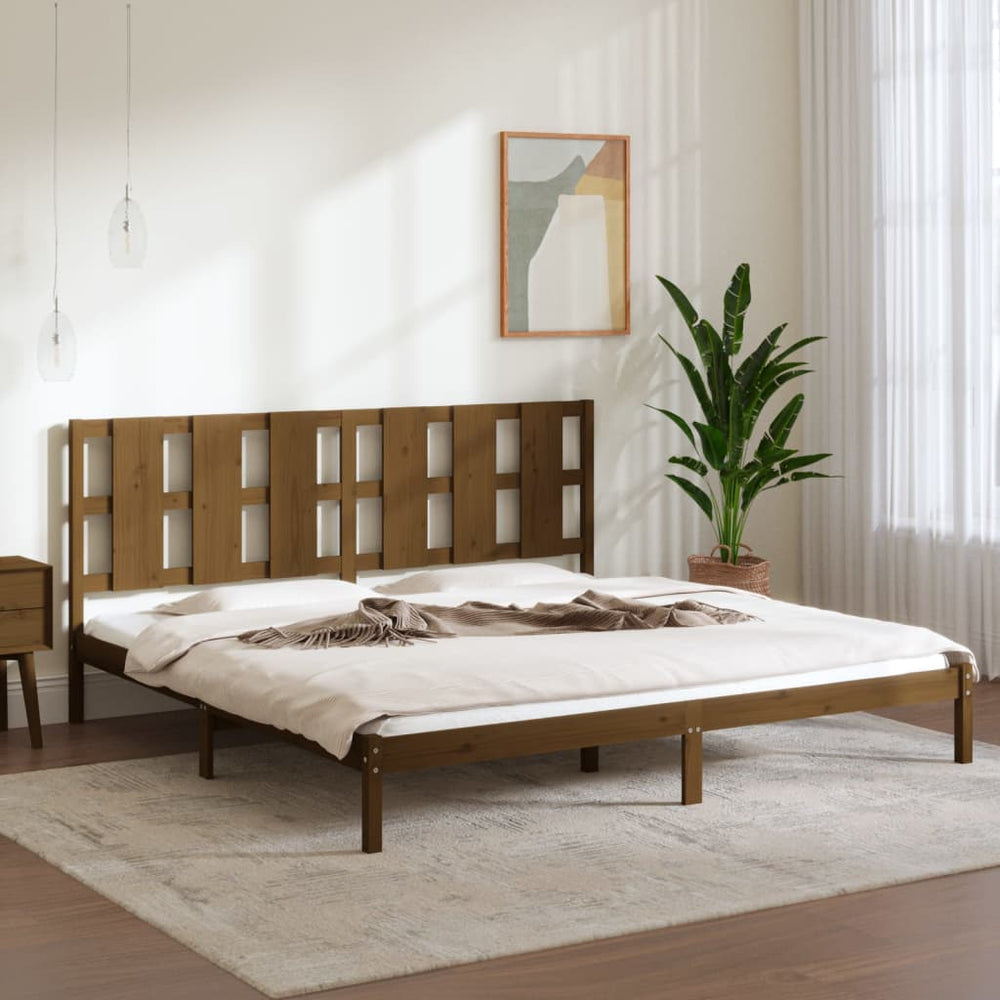 vidaXL Solid Wood Bed Honey Brown Pine 200x200 cm