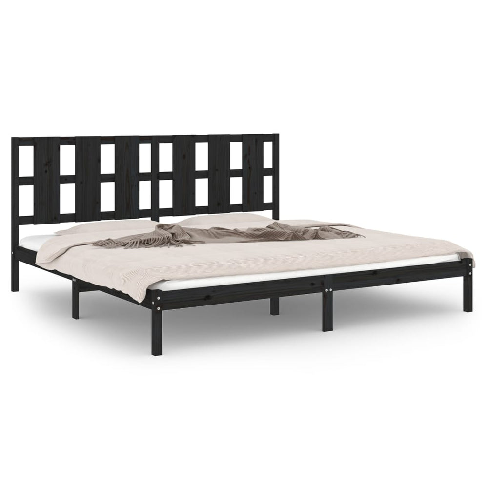 vidaXL Solid Wood Bed Black Pine 200x200 cm