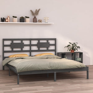 vidaXL Solid Wood Bed Grey 200x200 cm