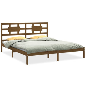 vidaXL Solid Wood Bed Honey Brown 200x200 cm