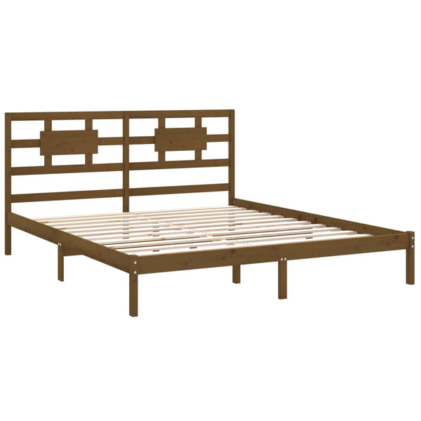 vidaXL Solid Wood Bed Honey Brown 200x200 cm