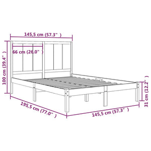 vidaXL Solid Wood Bed Frame without Mattress 140x190 cm Pine Wood