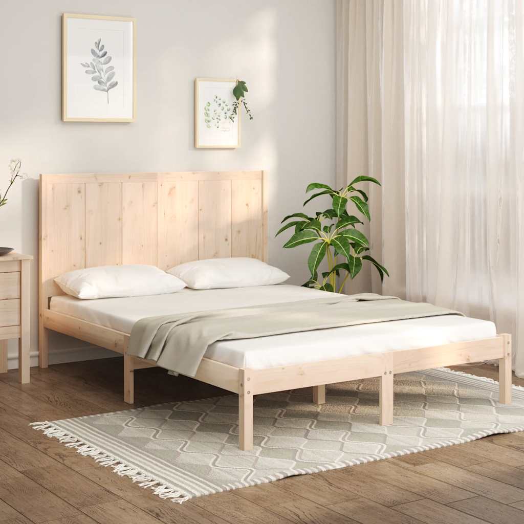 vidaXL Solid Pine Bed Frame without Mattress 150x200 cm