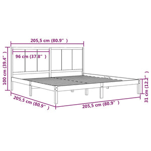vidaXL Solid Wood Bed Honey Brown Pine 200x200 cm