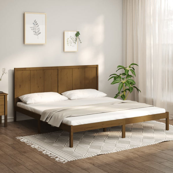 vidaXL Solid Wood Bed Honey Brown Pine 200x200 cm
