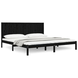 vidaXL Solid Wood Bed Black Pine 200x200 cm