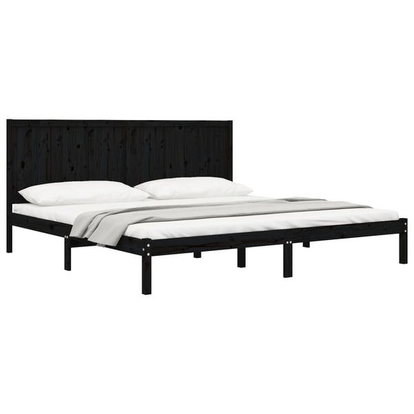 vidaXL Solid Wood Bed Black Pine 200x200 cm