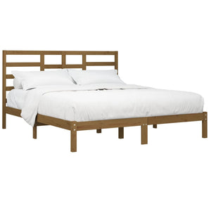 vidaXL Solid Wood Bed Honey Brown 200x200 cm
