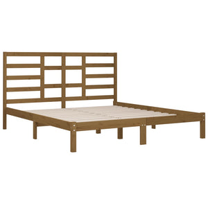 vidaXL Solid Wood Bed Honey Brown 200x200 cm