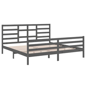 vidaXL Solid Wood Bed Grey 200x200 cm