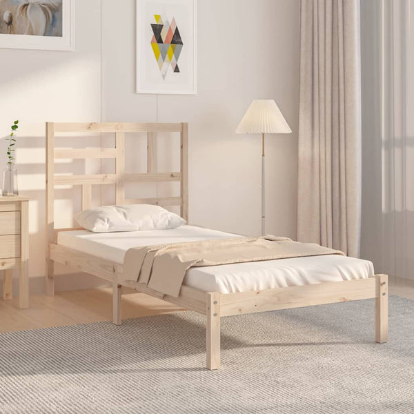 vidaXL Solid Wood Bed 75x190 cm