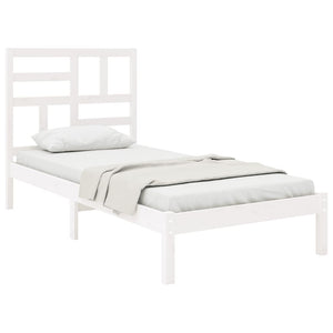 vidaXL Solid Wood Bed Frame White 75x190 cm