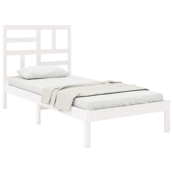 vidaXL Solid Wood Bed Frame White 75x190 cm