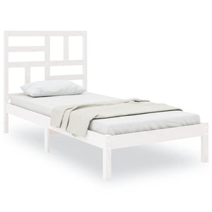 vidaXL Solid Wood Bed White 90x190 cm