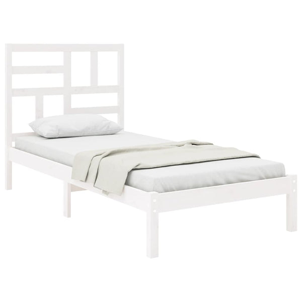 vidaXL Solid Wood Bed White 90x190 cm