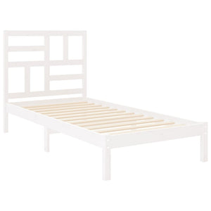 vidaXL Solid Wood Bed White 90x190 cm