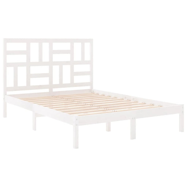 vidaXL Solid Wood Bed White 120x190 cm