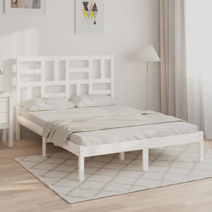 vidaXL Solid Wood Bed White 120x190 cm