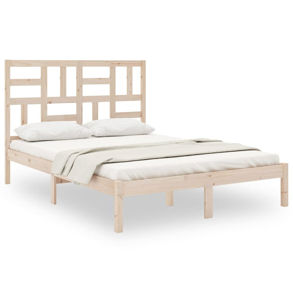 vidaXL Solid Wood Bed 135x190 cm
