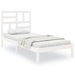 vidaXL Solid Wood Bed White 100x200 cm