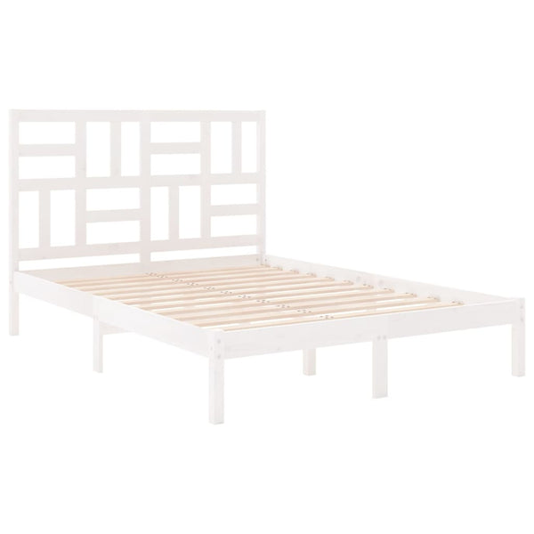 vidaXL Solid Pine Bed White 120x200 cm