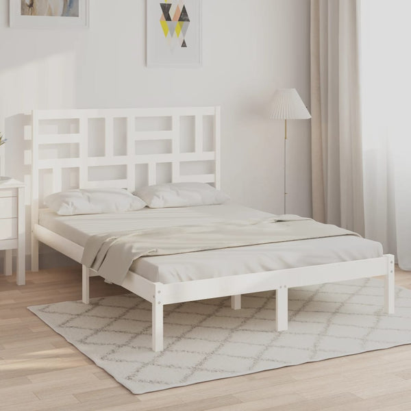 vidaXL Solid Pine Bed White 120x200 cm